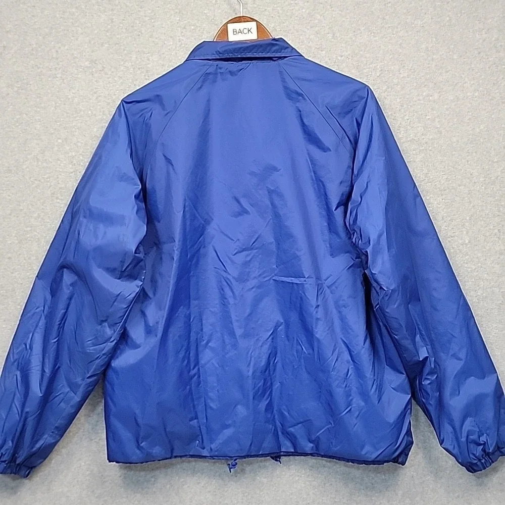 Vintage USA Olympics Team Track Blue Snap Up Jacket Windbreaker Men's M Pockets